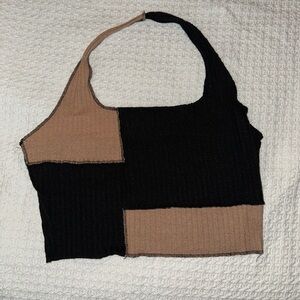 SHEIN Black and Tan Knit Top